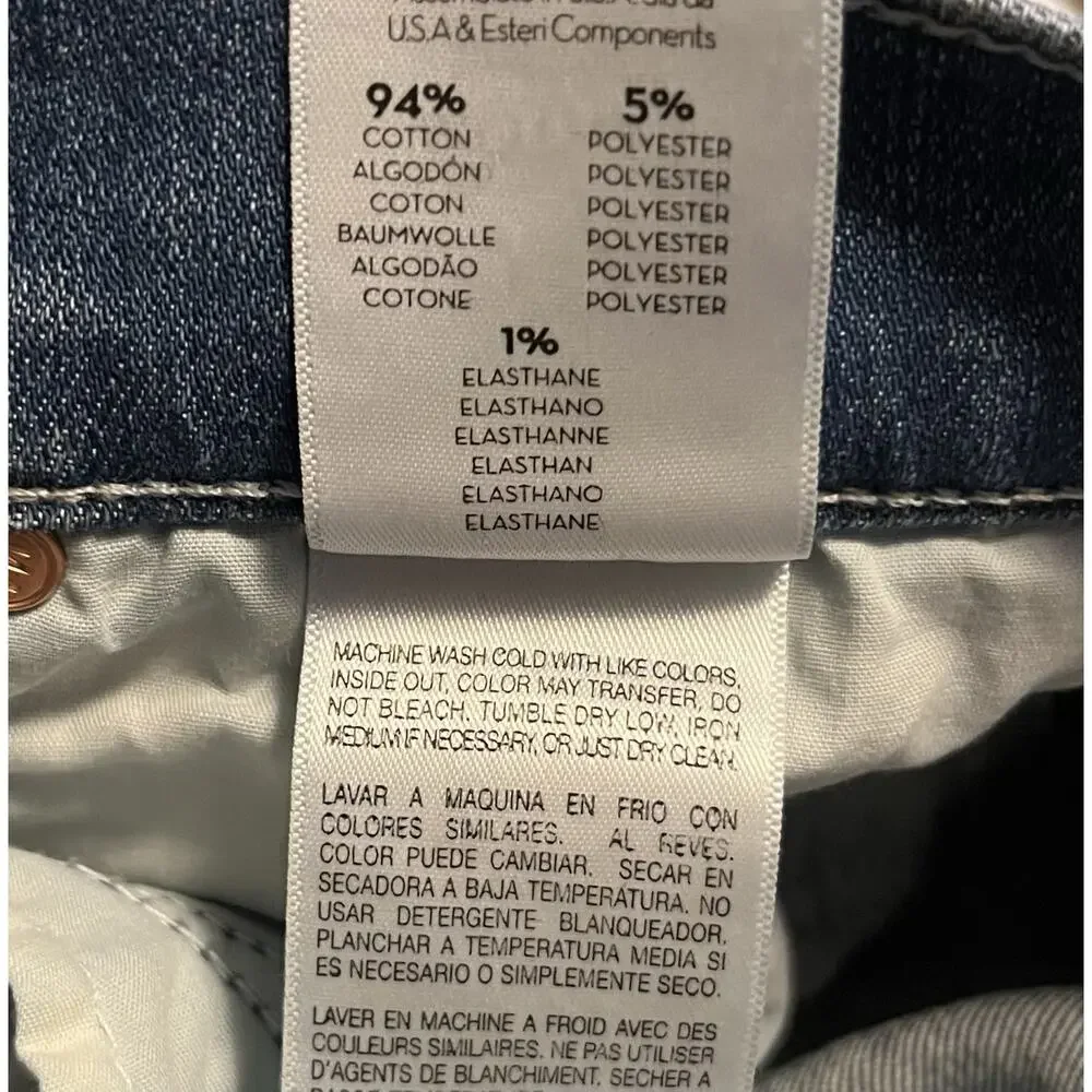 MOTHER The Mid Rise Dazzler Ankle Jeans Size 27 Blue Cherry Picking Bird Design - Picture 8 of 13